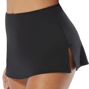 COCO REEF Flared Hem Skirted Bikini Bottoms with Attached Bikini Black Sz S 7327